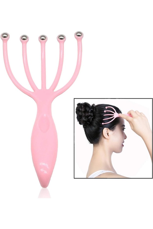 5 Ball Head Scalp Massager Manual Head Massage Roller Stress Relief Tool