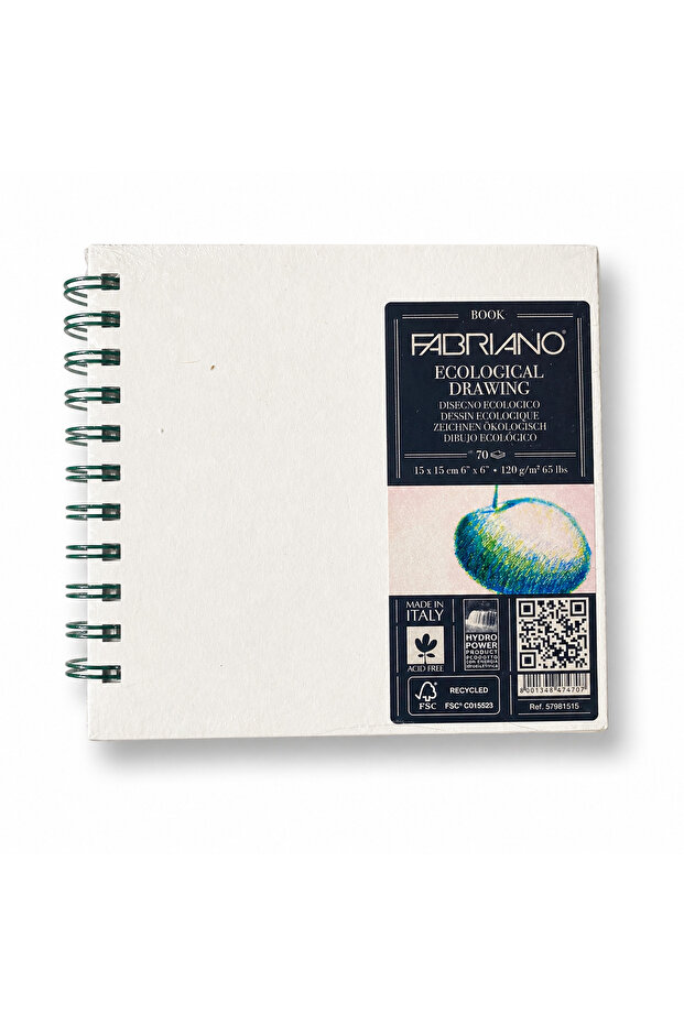 Eco Sketchbook Spiral Bound Hard Cover 70 Sheets White Hardcover 15X15