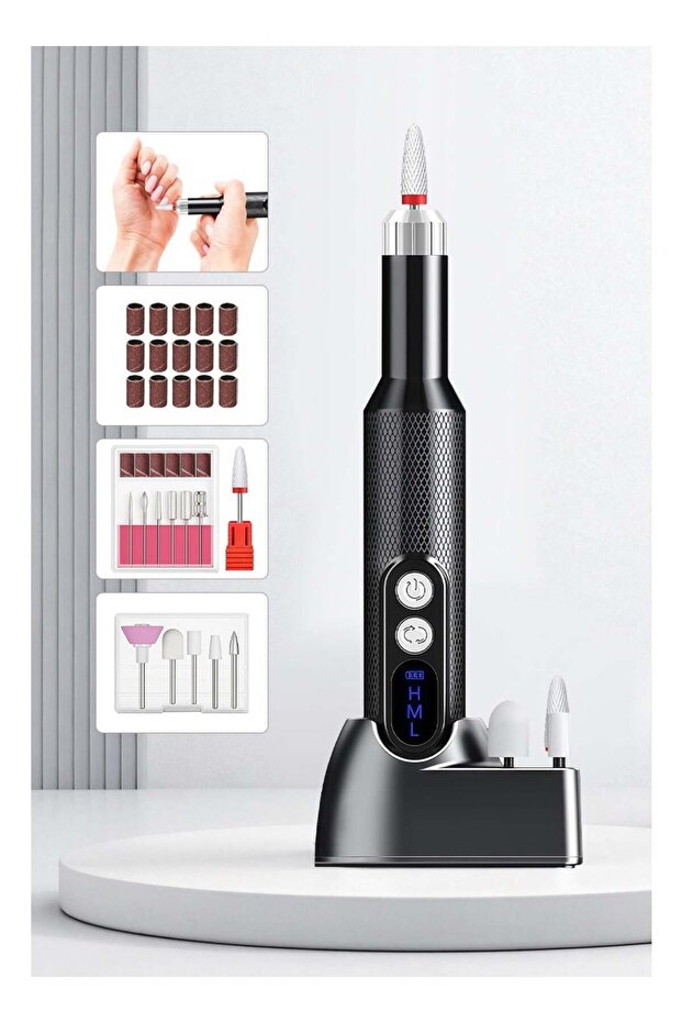 Generic Cordless Nail Drill for Gel Manicures, Professional Electric Nail File for Salon and Home (Black)