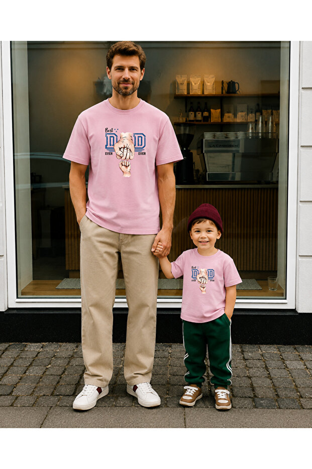 Father's Day Dad Son Combination T-Shirt Oversize 100% Cotton Printed T-Shirt (2 Pieces Must Be Ordered for Combination)