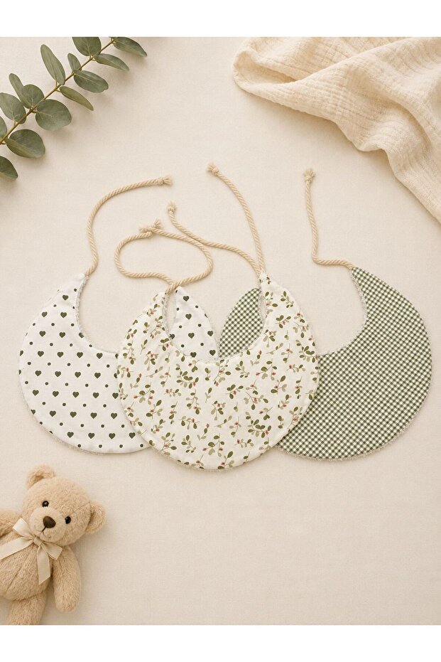 100% Cotton Double-Layer Towel Collar Set, Baby Bib Set (3 Pieces)