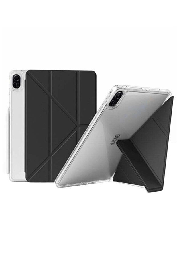 for Honor Pad X9 11.5 Inch Case Cover, Triple Fold Y-shaped Design, Multi Angle, Leather Tablet Cover With Pen Slot, Automatic Wake-up/sleep, Black