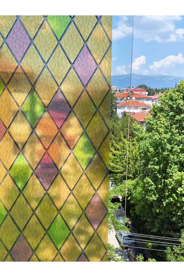 Decorative Colored Stained Glass-Like Transparent Glass Foil | Self-Adhesive – Frosted Glass Look
