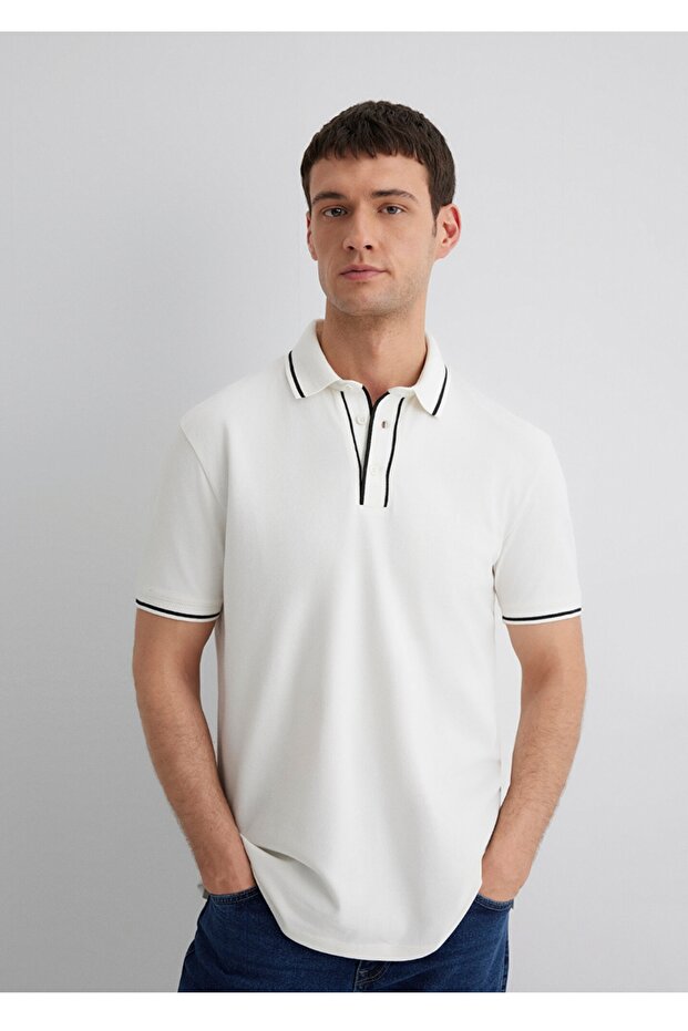 Polo Collar, Detailed Regular Fit Men's T-Shirt.