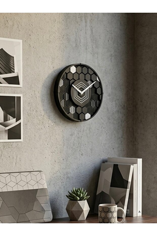 Modern Hexagonal Design Wall Clock