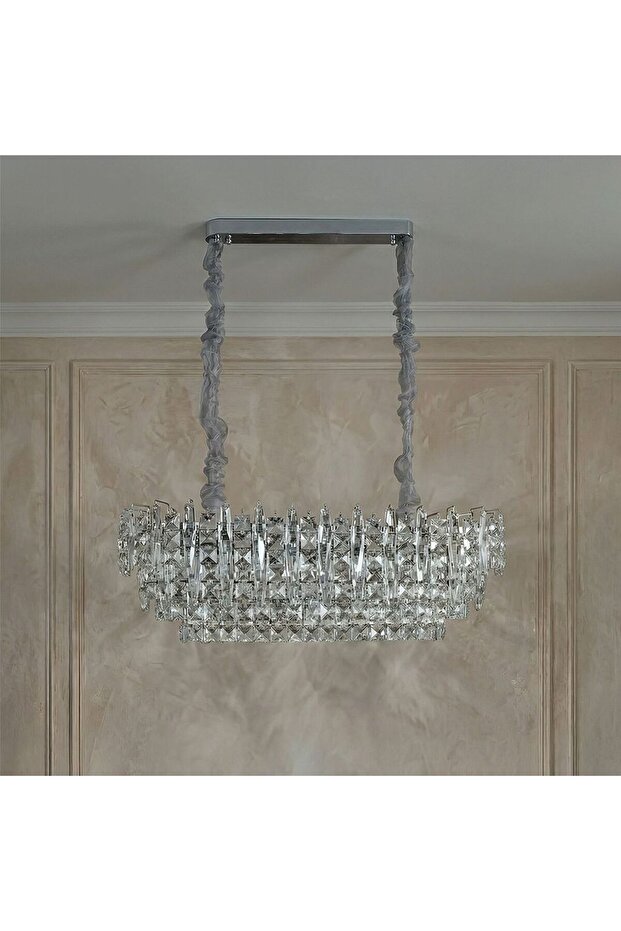 Amira Crystal Chandelier 13 Light 85cm Chrome Luxury Ceiling Light