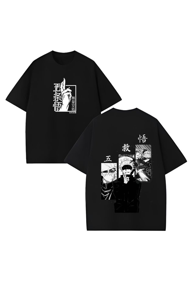 Jujutsu Kaisen Anime Printed Unisex Oversize Cut 100% Cotton Crew Neck T-Shirt