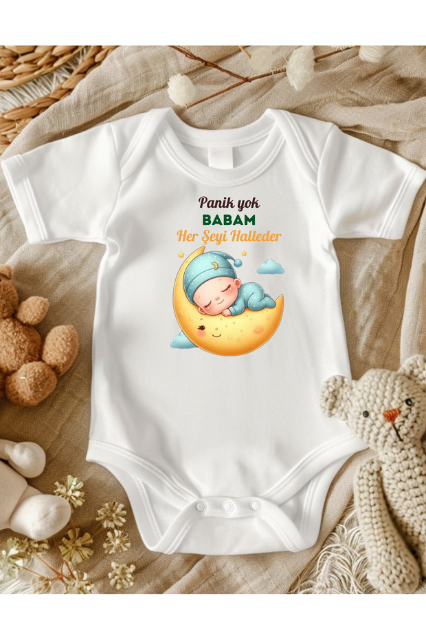 Dad Written Baby Bodysuit Cotton Fabric Unisex 4