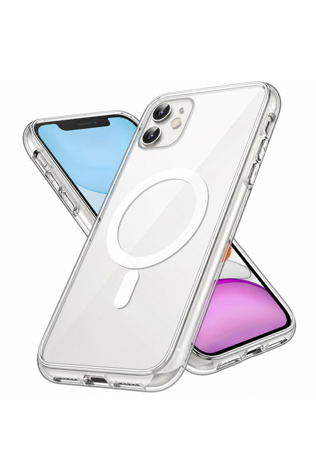 Premium MagSafe Transparent Phone Case for iPhone 11 Crystal Clear Protective Cover with Strong Magnetic Ring for Wireless Charging