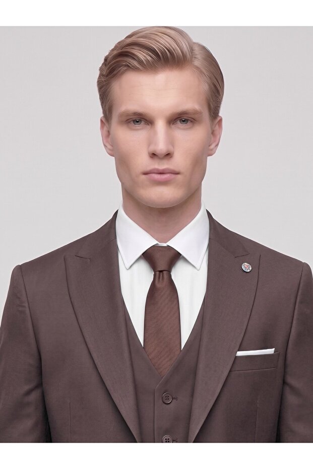 Men's 3 Piece Slim Fit Double Slit Suit with Vest Stylish Classic Suit 6 Drop