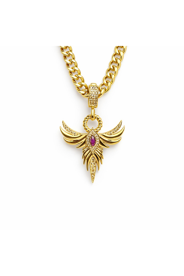 Winged Purple Gold Necklace
