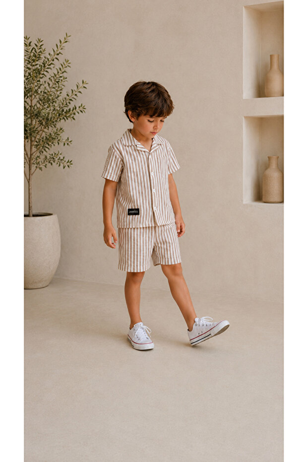 Boy's Waffle Fabric Comfortable Fit Double-Leg Shorts 3-11 Years Old I Daily Use Boy's Set