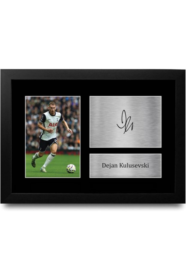 FR A4 Dejan Kulusevski Gifts Printed Signed Autograph Picture for Football Fans and Supporters - A4 Framed