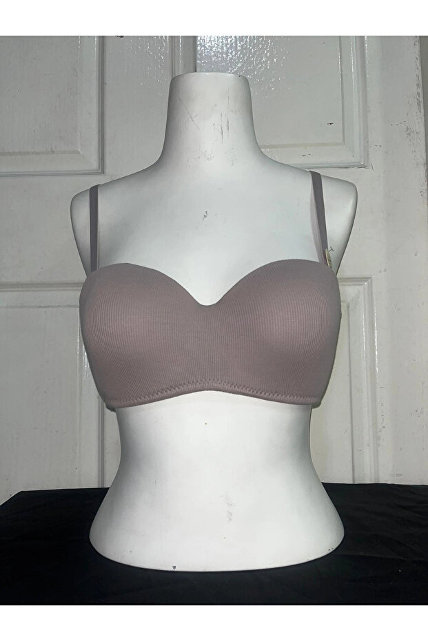 Cotton Unpadded Strapless Ribbed Bra