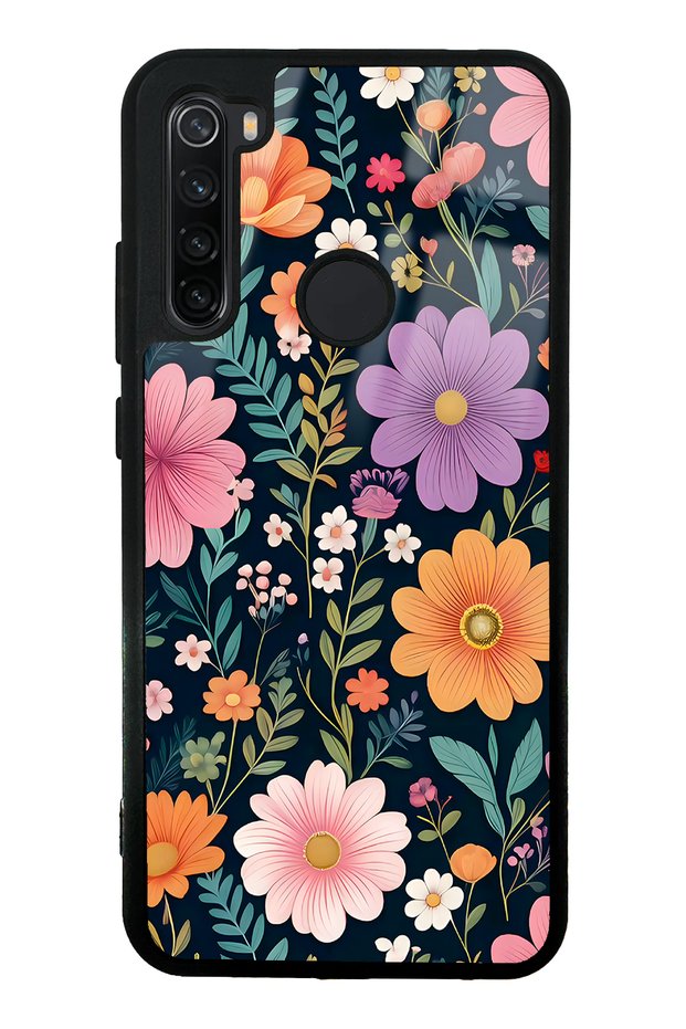 حافظة هاتف Xiaomi Redmi Note 8 بتصميم زهور لامعة