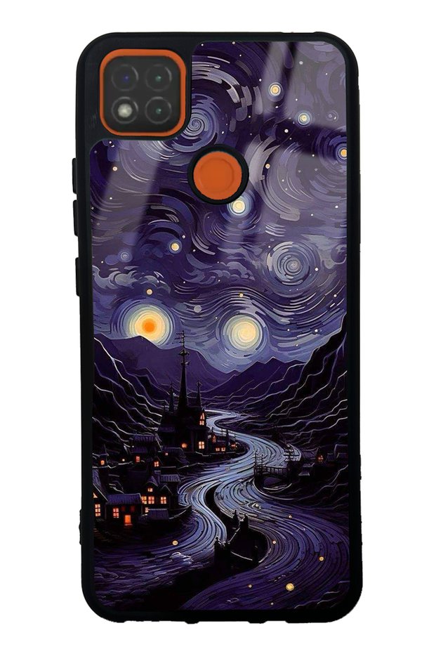 Xiaomi Redmi 9C Glossy Phone Case with Vortex of Night Design