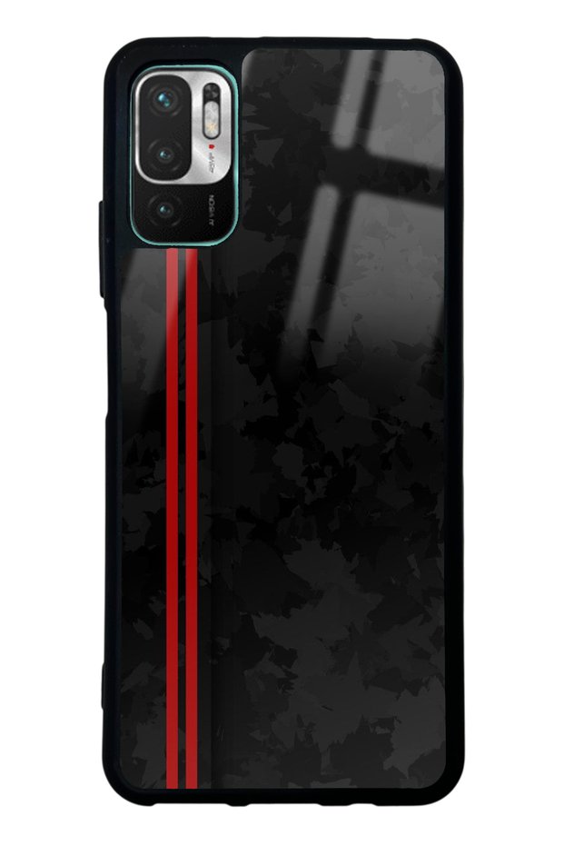 حافظة هاتف Xiaomi Redmi Note 10 5G بتصميم لامع باللون الأحمر