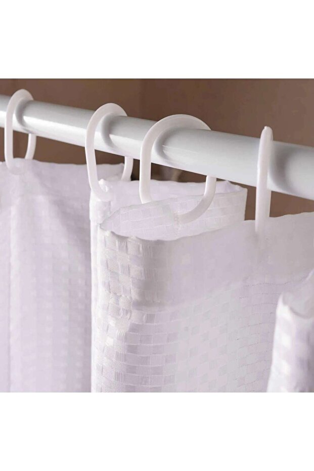 Waffle Textured Shower Curtain 180cm X 180 Cm -white