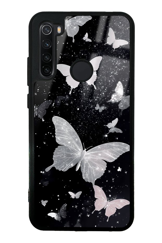 حافظة هاتف Xiaomi Redmi Note 8 بتصميم فراشة لامعة