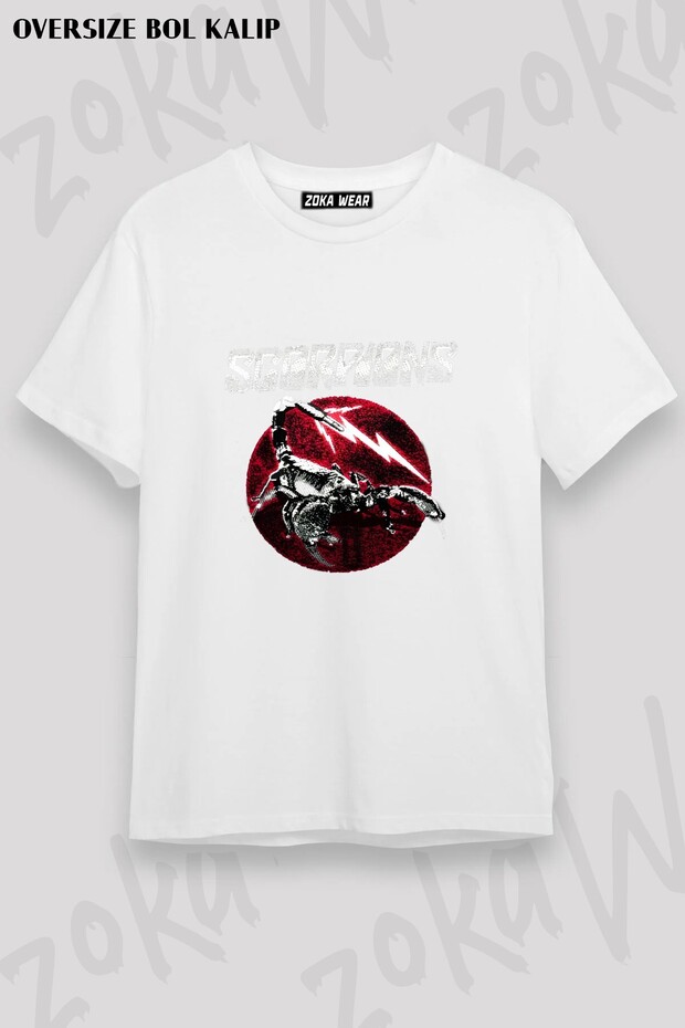 Unisex Loose Fit Scorpions V11 Printed T-Shirt