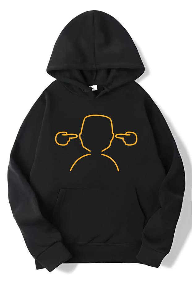 Unisex Oversize When Your Words Mean Nothing, I Go,''La, La, La'' Hoodie Black