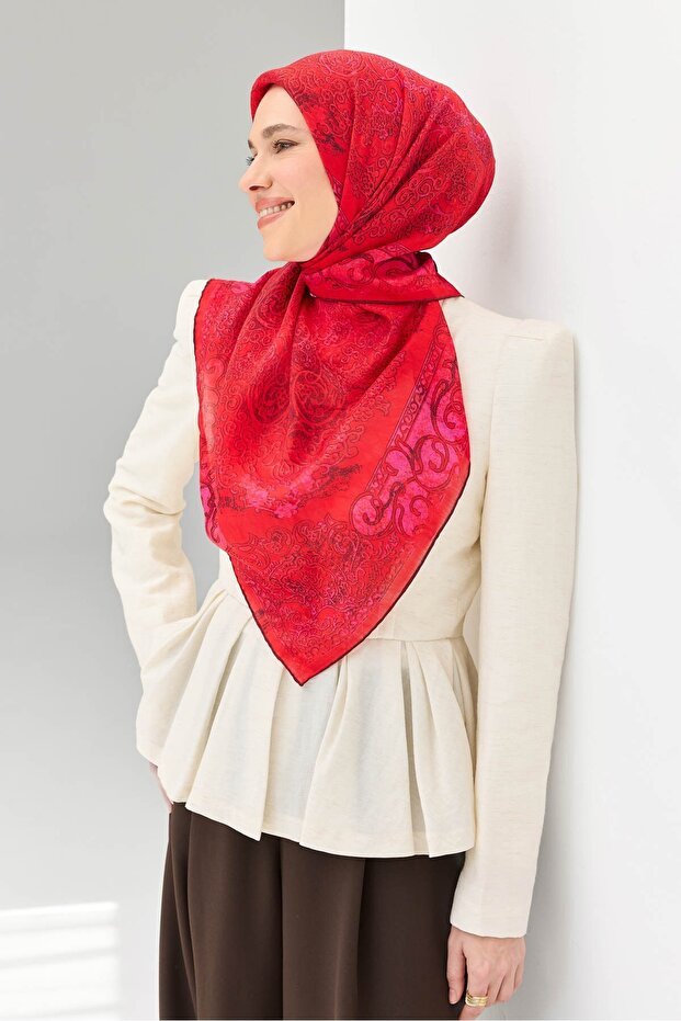 Monare Scarf Ethnic Motif Flag Red 90X90