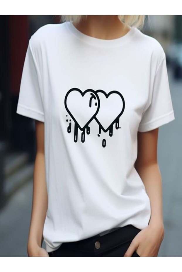 White Printed Oversize Women's T-Shirt