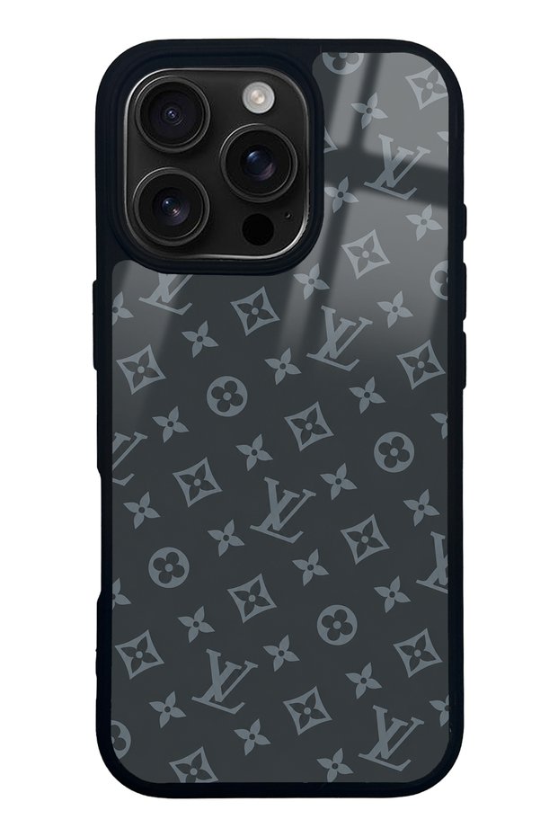 iPhone 16 Pro Gray Lv Design Glossy Phone Case