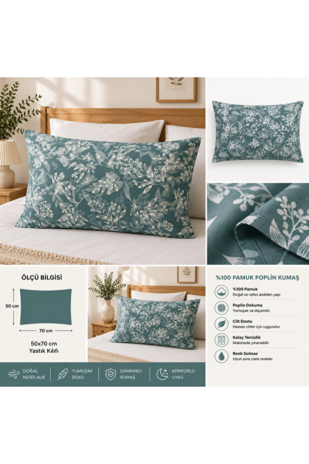 2-Pack Pillowcases 50X70 - 100% Cotton Poplin Fabric