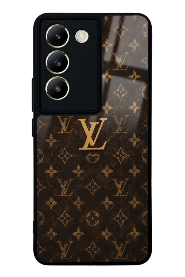Vivo V30 Lite Brown Gold Lv Design Glossy Phone Case