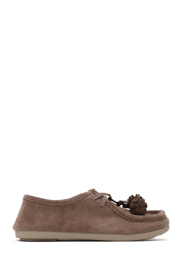 Women's Mink Lace-Up Tasseled Suede Leather Casual Shoes 26Sfd221610