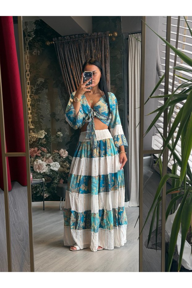 Marbella Bohemian Skirt Silk Set