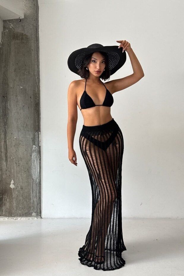 Women's Openwork Knitwear Beach Skirt
