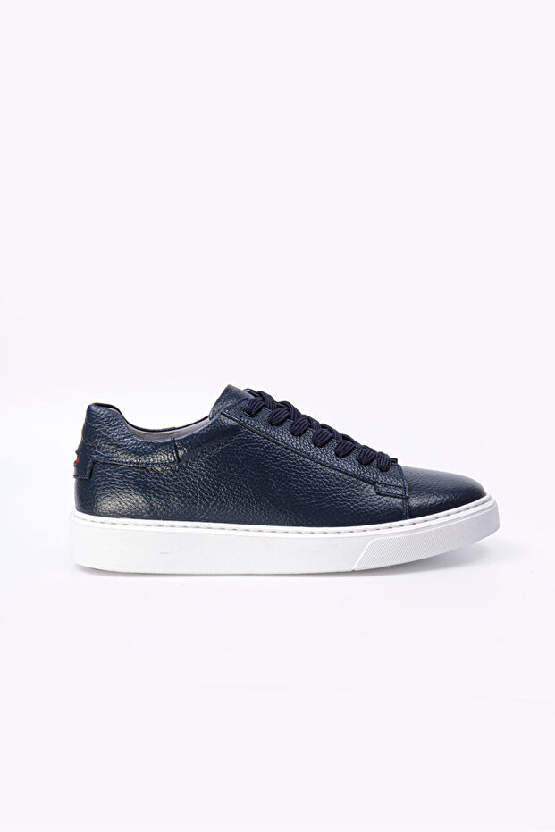 Positano Navy Blue 100% Genuine Leather Men's Casual Shoes