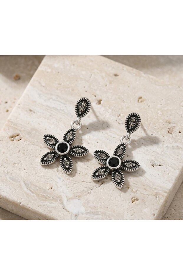 Oltu Stone Women's Earrings-Noir