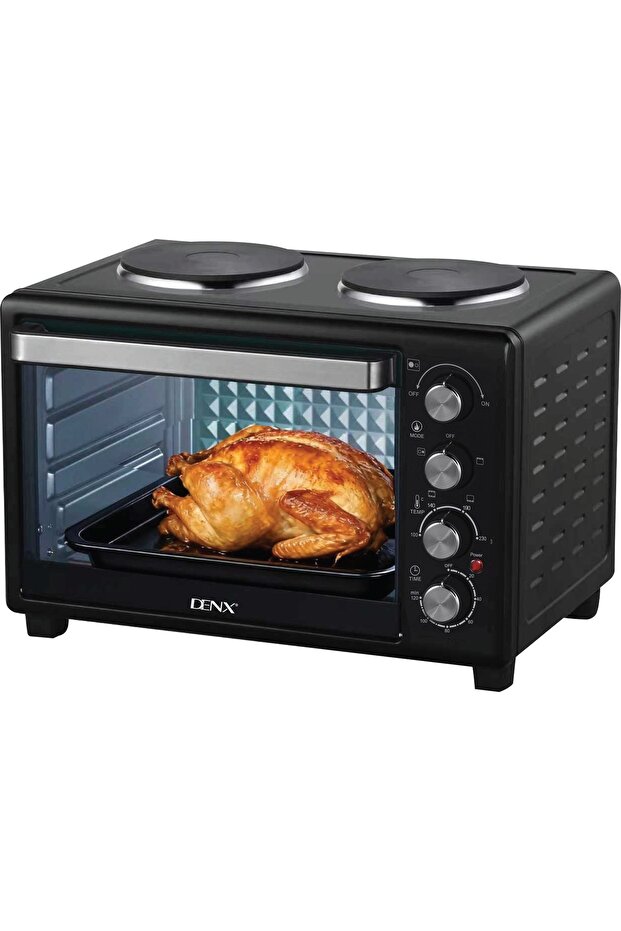 DENX Electric Oven 48L with Double Hot Plates – 1600W – Temperature Control DX4306