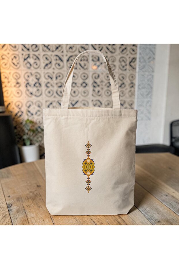 Tezhib Pattern 11 Printed Fabric Shoulder Bag - 35X40 cm