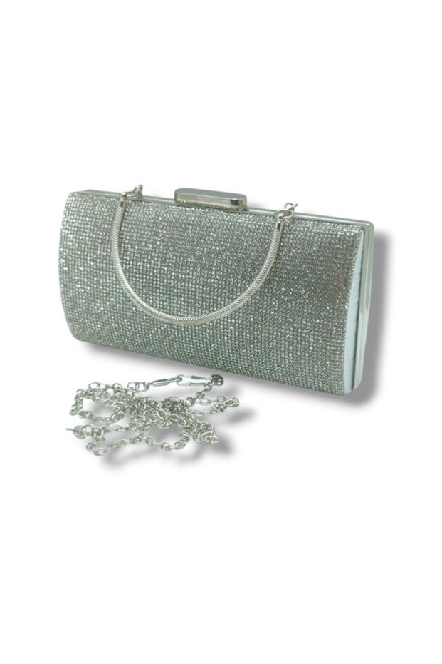 Varol 363-26 Steel Case Stone Evening Dress Women's Bag