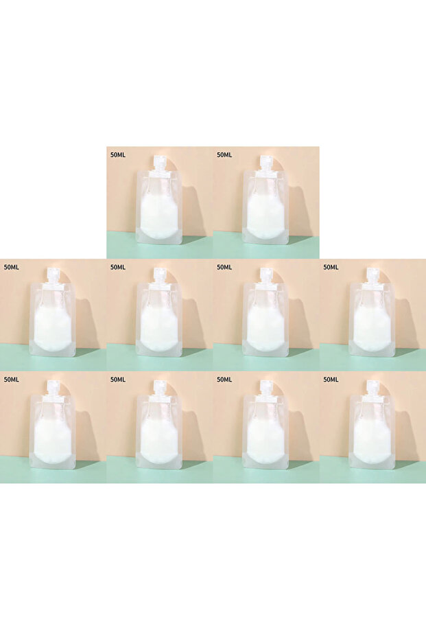 10pcs 50ml 2-10Pcs Shampoo Makeup Fluid Sub Bottle Packaging Bottle Portable Travel Liquid Soap Refi