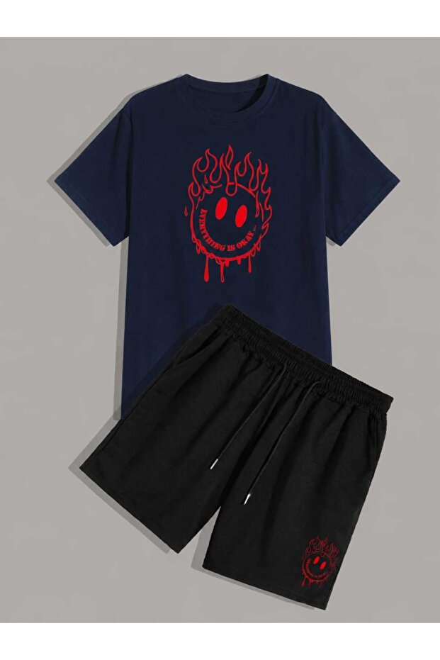 Unisex Oversize Shorts Set Short Sleeve T-Shirt Comfortable Fit Summer Casual Sports
