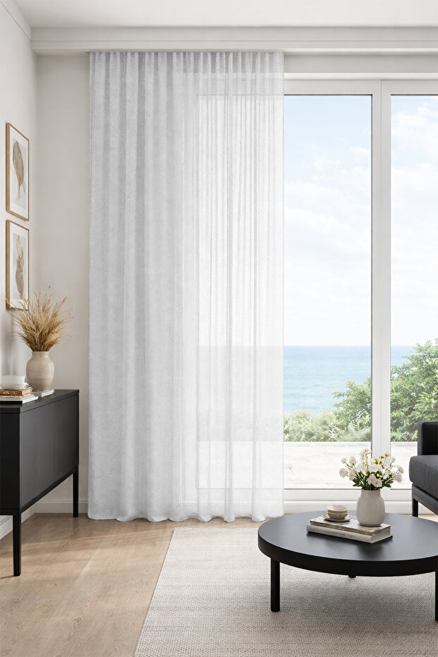 Vista Ecru Tulle Curtain 260X260 Without Pile
