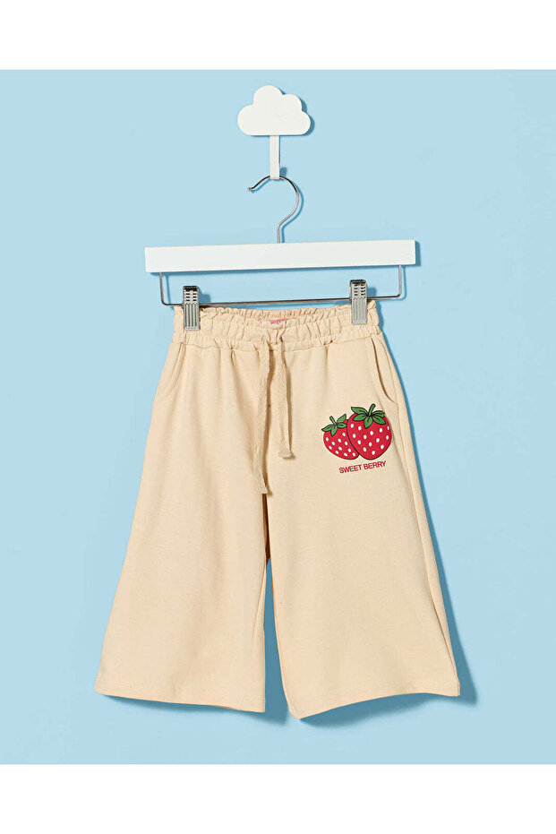 IInfant Girls Beige Printed Track Pants