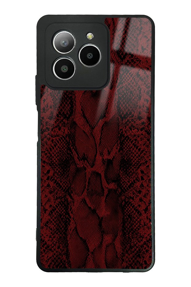 Omix X7 Red Leather Design Glossy Phone Case