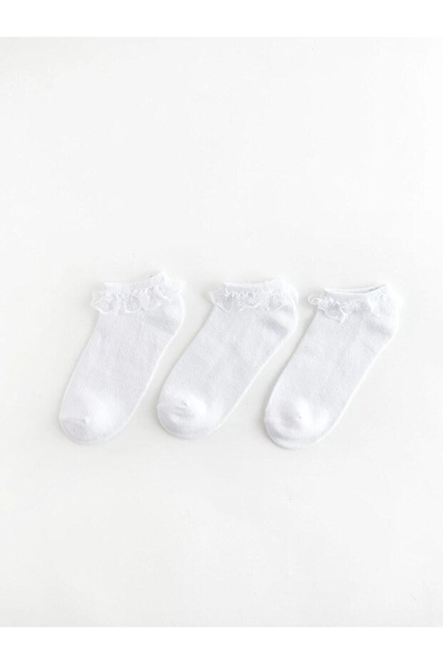 Lace Detailed Girls' Booties Socks 3-Pack (S4)