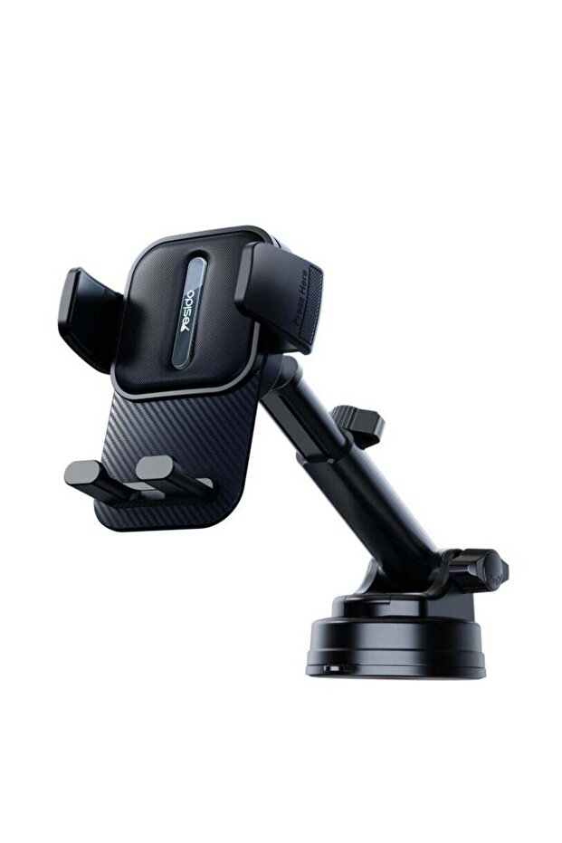 C174 Suction Cup Type Telescopic Car Phone Holder (Black)