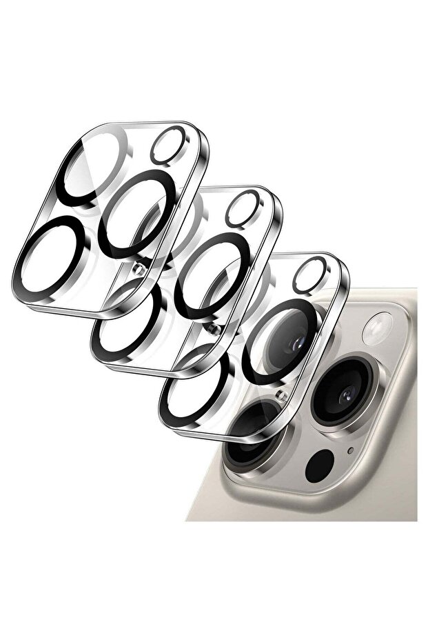Camera Lens Protector for iPhone 15 Pro/Pro Max, 9H Tempered Glass, Anti-Scratch, Case Friendly, HD Clear, 3-Pack