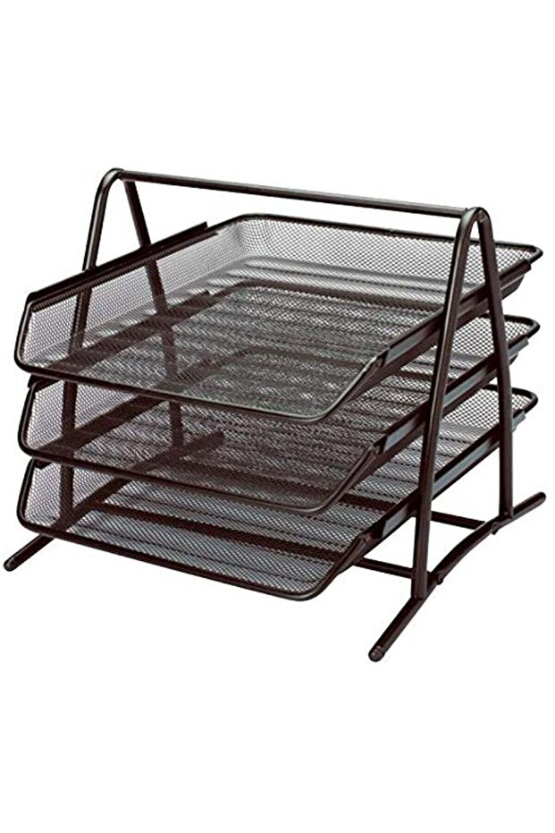 3 Layer Metal Paper Tray (Black)