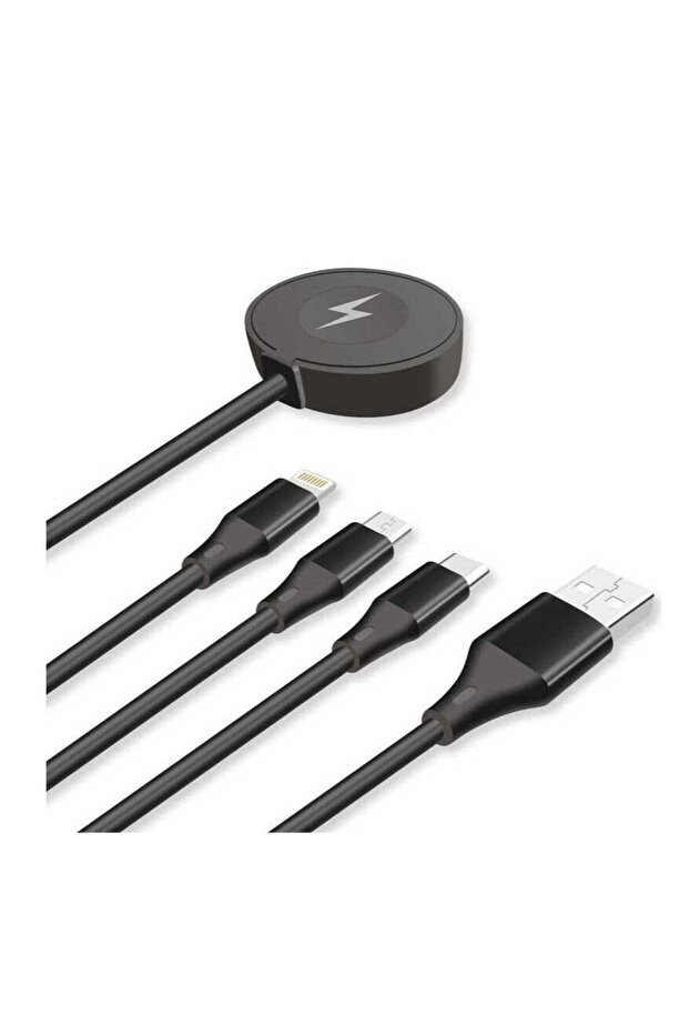 GD-UC561 4-in-1 Wireless Smartwatch Charger and Multi USB Fast Charging Cable Multipurpose