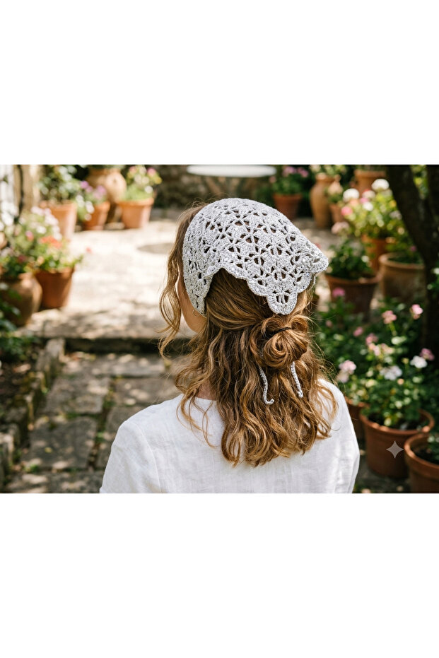 Sequin Hand Knitted Women's Bandana