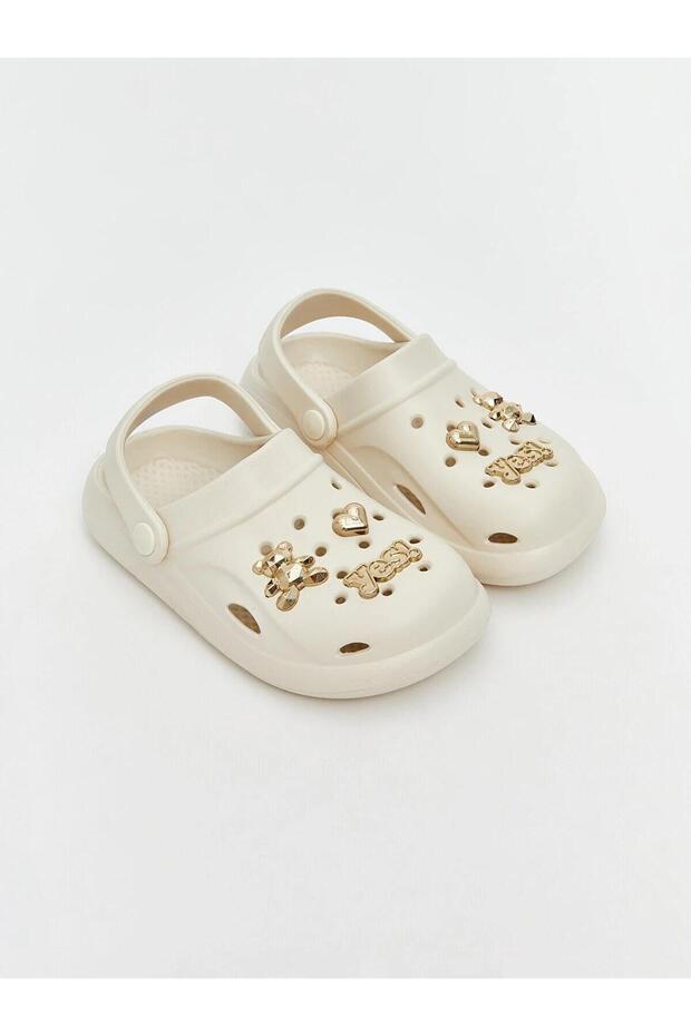 Lcw Steps White Printed Girls' Beach Sandals